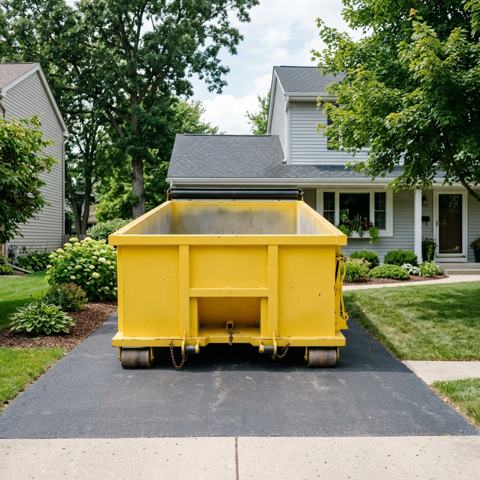Clean 20-yard roll-off dumpster rental ready for delivery in Austin, Texas